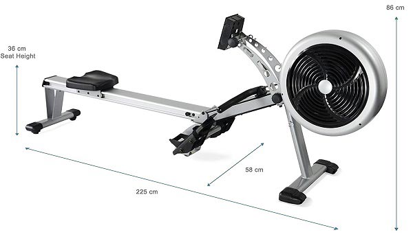 JTX Freedom Air Rower Dimensions